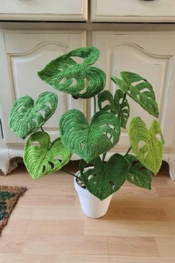 7 Monstera Plants Free Crochet Patterns