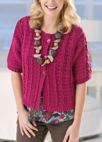 9 Cabled Cardigan Free Crochet Patterns