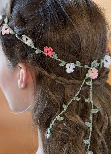 10 Crochet Flower Chain Headband Free Patterns